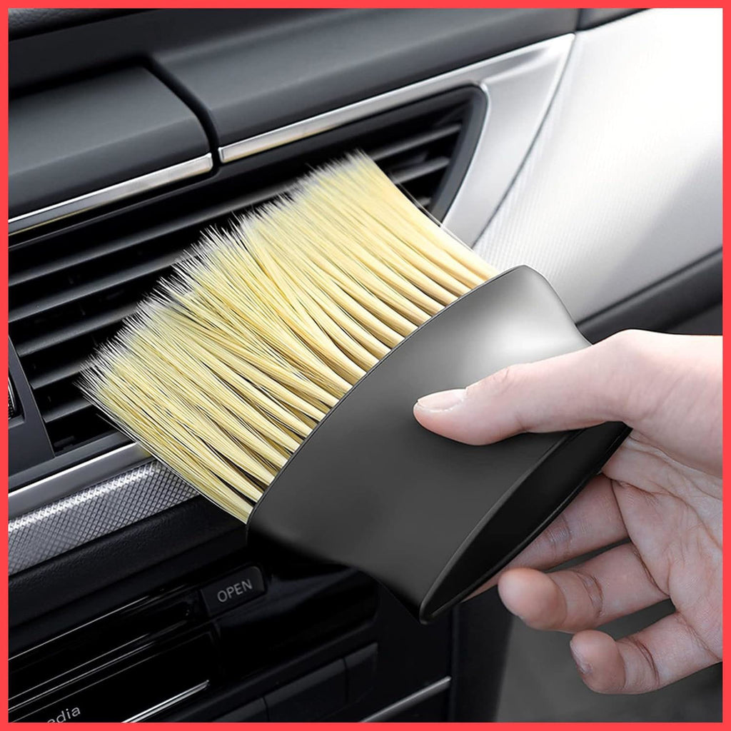 Soft Bristle Car Interior Cleaning Brush – Dashboard, AC Vent & Detailing Dust Remover Tool