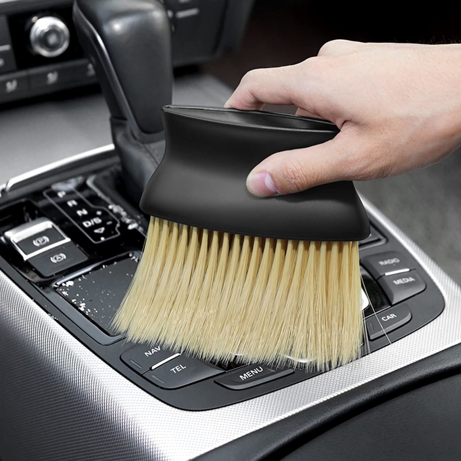 Soft Bristle Car Interior Cleaning Brush – Dashboard, AC Vent & Detailing Dust Remover Tool